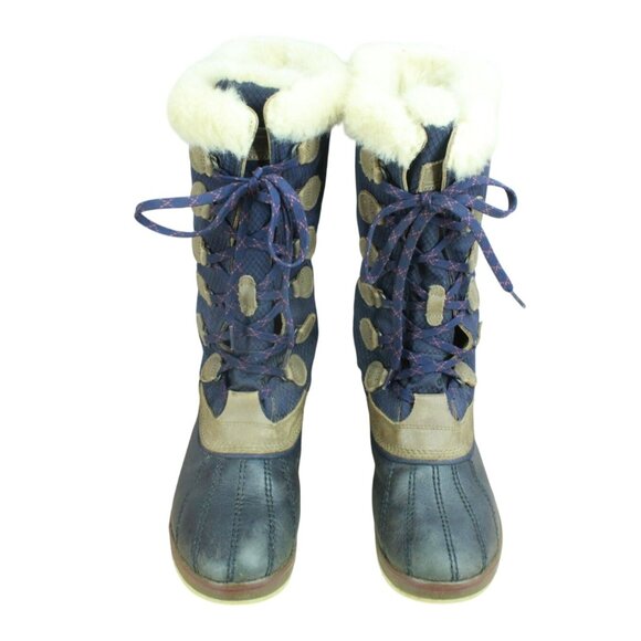 LL Bean Rangeley Women's Insulated Waterproof Blue Nylon Winter Boots Size 10 M - Picture 5 of 9